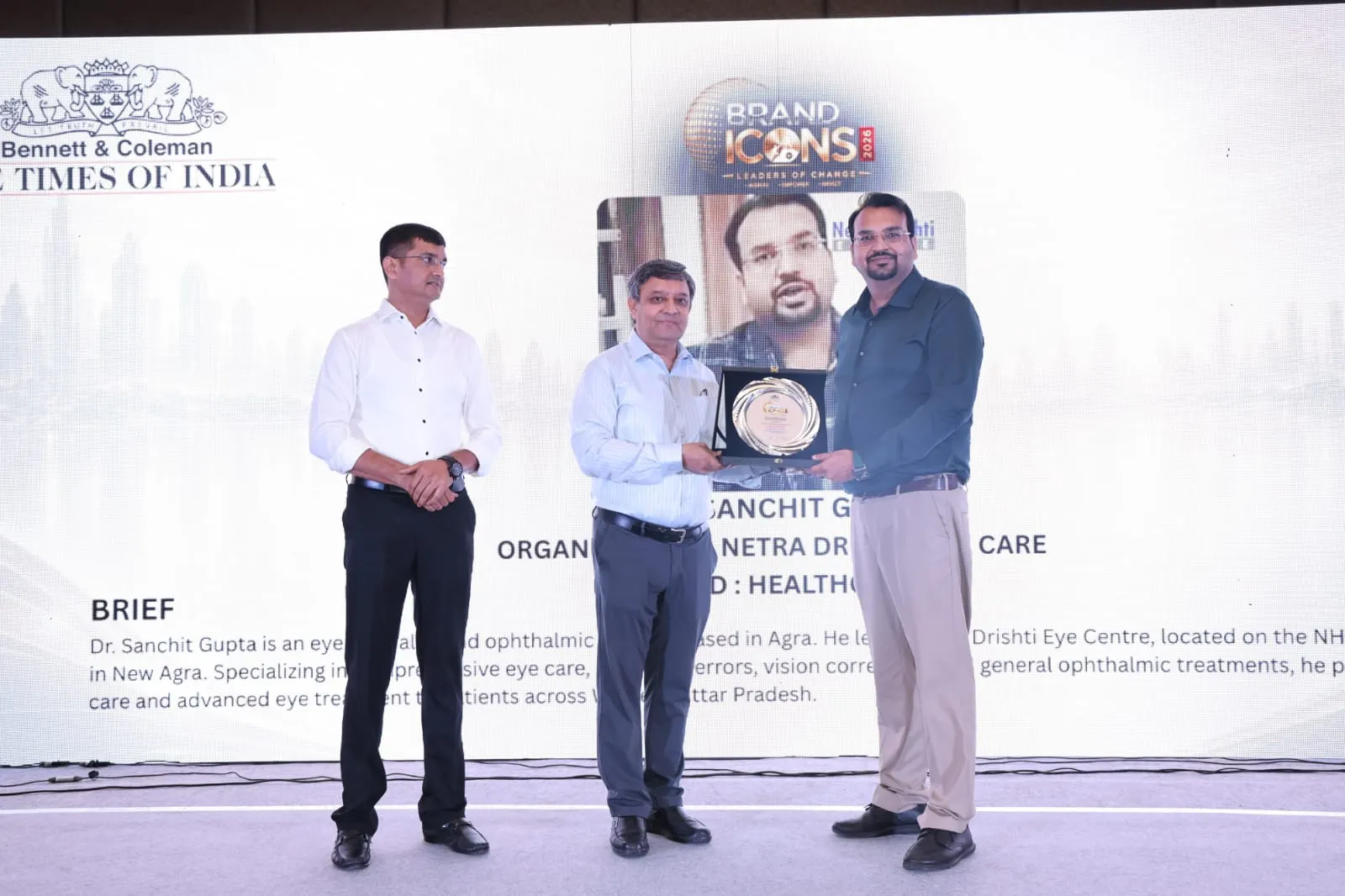 Christ The King Alumnus Dr. Sanchit Gupta Honoured with Times of India Brand Icons Award